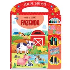 LIVRO INFANTIL DE COLORIR, LIVRO CORES EM DOBRO COM LAPIS DE COR E ADESIVOS, DESENHOS DE COLORIR 96p