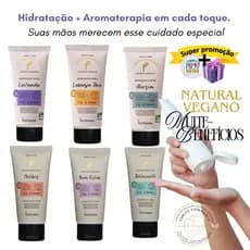 CREME HIDRATANTE PARA MÃOS, NATURAL, VEGANO, COM ÓLEOS ESSENCIAIS - VIA AROMA - MULTI-BENEFICIOS 60g