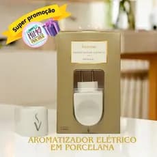 Aromatizador Difusor Eletrico para Essencias Oleos Essenciais Via Aroma em porcelana Branco Original