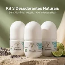 KIT c/ 3 Desodorante Natural Vegano, sem Alumínio, roll-on com oleos essenciais Via Aroma- RELAXANTE
