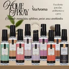 Home Spray Aromatizador de Ambiente Perfume p/ Casa, Carro Via Aroma 60ml embalagem Pocket cheirinho
