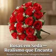 Buquê Rosas Artificiais Decoração Casamento Realista Luxo-ROSAS EM SEDA - REALISMO PRESENTE  DURÁVEL