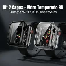 KIT com 2 Cases, Capa, Bumper de Proteção para Apple Watch todas as séries, Proteção smartwatch 360º
