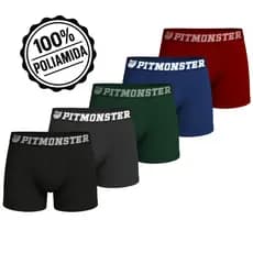 Kits de Cuecas Boxer Box Masculino Poliamida Forro Algodão Confort