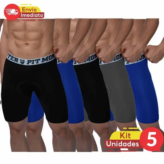 KIT 5 Bermudas Térmicas Segunda Pele Microfibra PitMonster