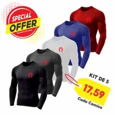 Kit Com 5 Camisa Térmica Segunda Pele Proteção UV50+ Mangalarga Marchador