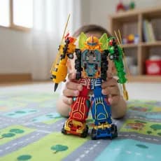 Brinquedo De Montar Menino Inseto Vira Robô Transformer