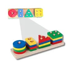 Brinquedo de Encaixar Montessori Educativo em Madeira para Coordenação Motora