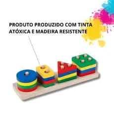 Brinquedo Educativo Montessori Madeira Formas Geométricas