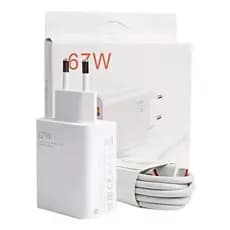 Carregador rápido de 67W  com 6A USB C cabo Turbo Power Cabo USB + Cabo Tipo C