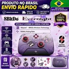 Controle 8Bitdo Ultimate 2  Evernight, 1000 Hz, HALL EFFECT,  Com Dock de carregamento, RGB, PC edição colecionador