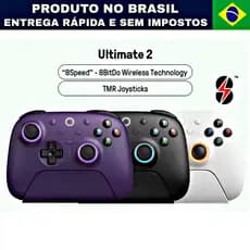 Controle 8Bitdo Ultimate 2 TMR, 1000 Hz, HALL EFFECT,  Com Dock de carregamento, RGB, PC, Switch 1/2