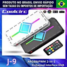 Coolcirc Controladora ARGB 5v 3 Pinos Hub Led 9 Portas Controlador Pwm 4 Pinos Fan Oficial