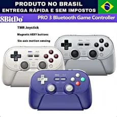 Controle 8Bitdo PRO 3 TMR, HALL EFFECT, Dock de carregamento, Switch 1/2, Windows, Android, iOS
