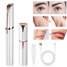 Kit 2 Depiladores Indolores Facial e um depilador de Sobrancelha Portátil LED Sem Dor Portátil USB
