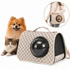 Bolsa Transporte Pet Luxo Cachorro Gato Pequeno Com Visor Respirável Impermeável Ate 5kg