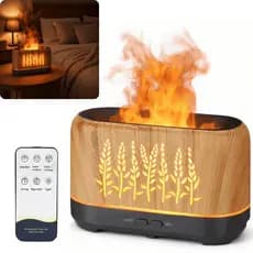 Umidificador Difusor Efeito Chamas LED USB Aromatizador Decorativo Luz Noturna Silencioso Quarto