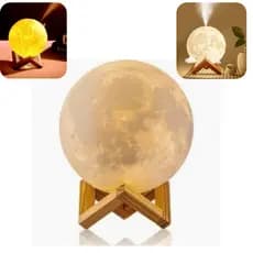Umidificador Lua 3D LED Aromatizador Difusor USB Luminária Abajur Decorativo Silencioso