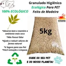 Granulado Higiênico Ecológico Para Pet 2,5kg 5kg10kg 15kg 20kg granulado, areia de madeira, areia ecológica