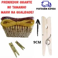 kit Prendedor GIGANTE 120,60,48,und Pregador grande prendedor madeira lavanderia varal 120 60 48