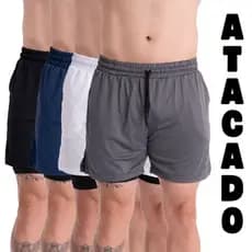 ATACADO 10 Peças Short Academia Masculino 2em1 Atacado Duplo Bermuda Treino Corrida Esportivo DryFit