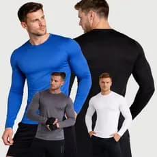 Camisa Térmica Proteção UV50+ Masculina Segunda Pele Camiseta Blusa Seca Rápido Manga Longa Academia