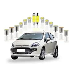 Kit Lâmpada led Fiat Punto 2007 a 2016 ( Farol Alto Baixo Milha Farolete placa teto ré seta freio malas luvas ) H4 H1