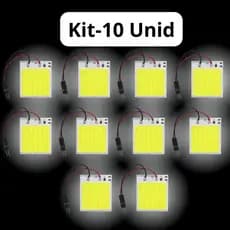 Kit Placa 48 Leds Cob T10 Torpedo 12v 10w Luz Interna  teto leitura fita dupla face painel interior carro caminhão mala
