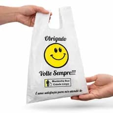 Fardo pacote com 3kg 650 unid sacola resistente 40x50 supermercado Branca Volte Sempre padaria sacolão forte grossa