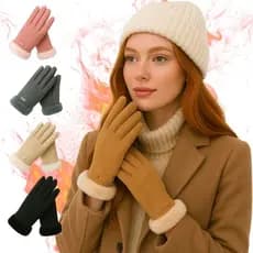 Luva Feminina Peluciada Térmica Touch Screen Inverno Frio Veludo Quente Casual Adulto