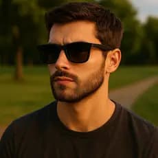 Óculos de Sol Quadrado Preto Unissex UV400 Estilo Justin Vintage Armação Leve Moda Masculino