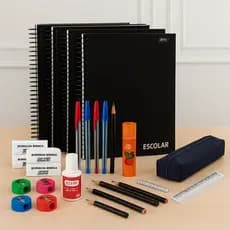 Kit Material Escolar Universitário 15 Itens Volta Ás Aulas Ensino Médio