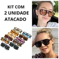 Kit com 2 Óculos de Sol  tropical 2025 Atacado Retro Polarizados para revendedores