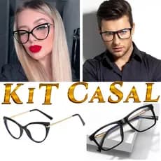 Kit Armações de Óculos Casal Elegantes (2 itens)  feminino e masculino  ATACADO