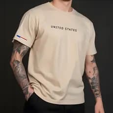 Camiseta Slim UNITED STATES Urban Camisa Street Wear Masculina 100% Algodão Gola Reforçada