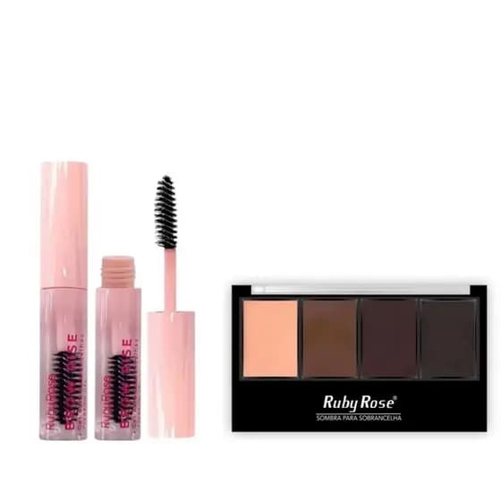 KIT 2 PC/Brow Rise Gel Para Sobrancelhas Linha Rosa HB-E2503 +Sombra Para Sobrancelhas Ruby Rose