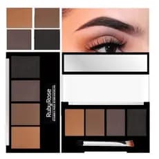 Trio de Sombra para Sobrancelha Ruby Rose com Primer/Pincel Duplo e Espelho