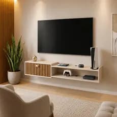 Rack Bancada Suspensa Com Porta Sala Escritório Quarto Parede TV Até 60 polegadas 180 150 120 /90 cm