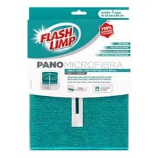 Pano Microfibra para Chão Grande com Furo 60x80cm para Rodo Verde Alta Absorção