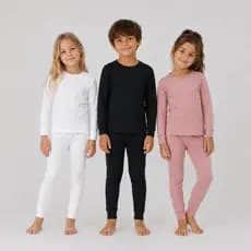 Kit 2 Conjuntos Térmicos Infantil Juvenil Segunda Pele Blusa Calça Menino e Menina Cores Escolares Peluciado