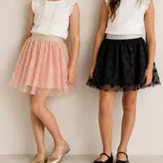 Shorts Saia Infantil Menina Tule Com Forro 4 ao 10 anos Moda Infantil