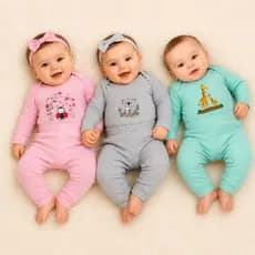 Kit 2 conjuntos Body + Calça Bebê Menino ou Menina Suedine 100%Algodão Tamanho P ao 3 Anos