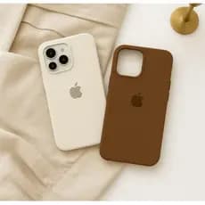 Capa Silicone case Brawn Marrom caramelo Claro Capinha case aveludada macia para iPhone 11/12/13:14/15/16Promax