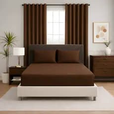 Kit Quarto Completo 4 Peças Jogo de Cama + Cortina Premium Grande Roma 2 Metros A Pronta Entrega