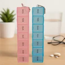 Kit 2 ou 3 Porta Comprimido Organizador Semanal com 7 repartições Cada Multicolorido