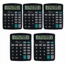 Kit 5 Calculadoras Mesa Comercial Escritório 12 Dígitos Idea