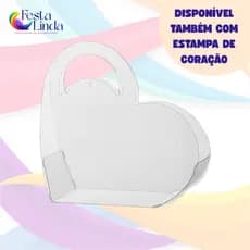 Sacola Bag Cristal Acetato para Presente Dia das Mães Pais Namorados Coração 3 tamanhos