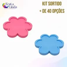 Kit 2 unidades Bandeja Decorativa Flor 25cm - Várias Cores Sortidas