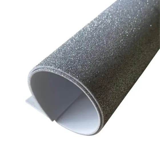 Eva com Glitter 40x60 - 5 Folhas Prata