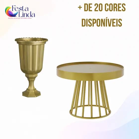 Kit Festa Decoração - 1 Boleira Roma + 1 Vaso Grego Diversas Cores